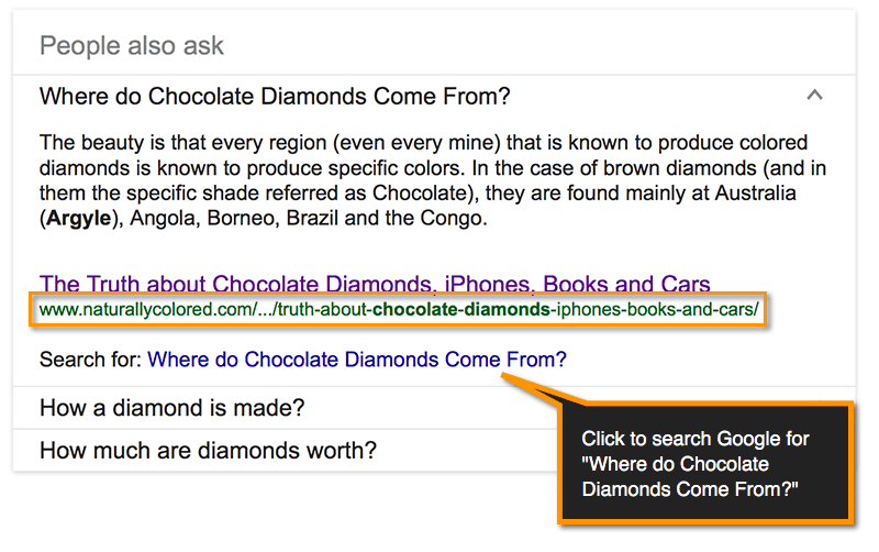 Google's "People Also Ask" (Related Questions