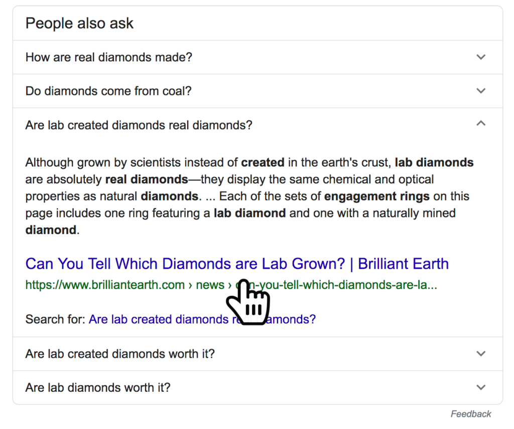 Google people also ask expand