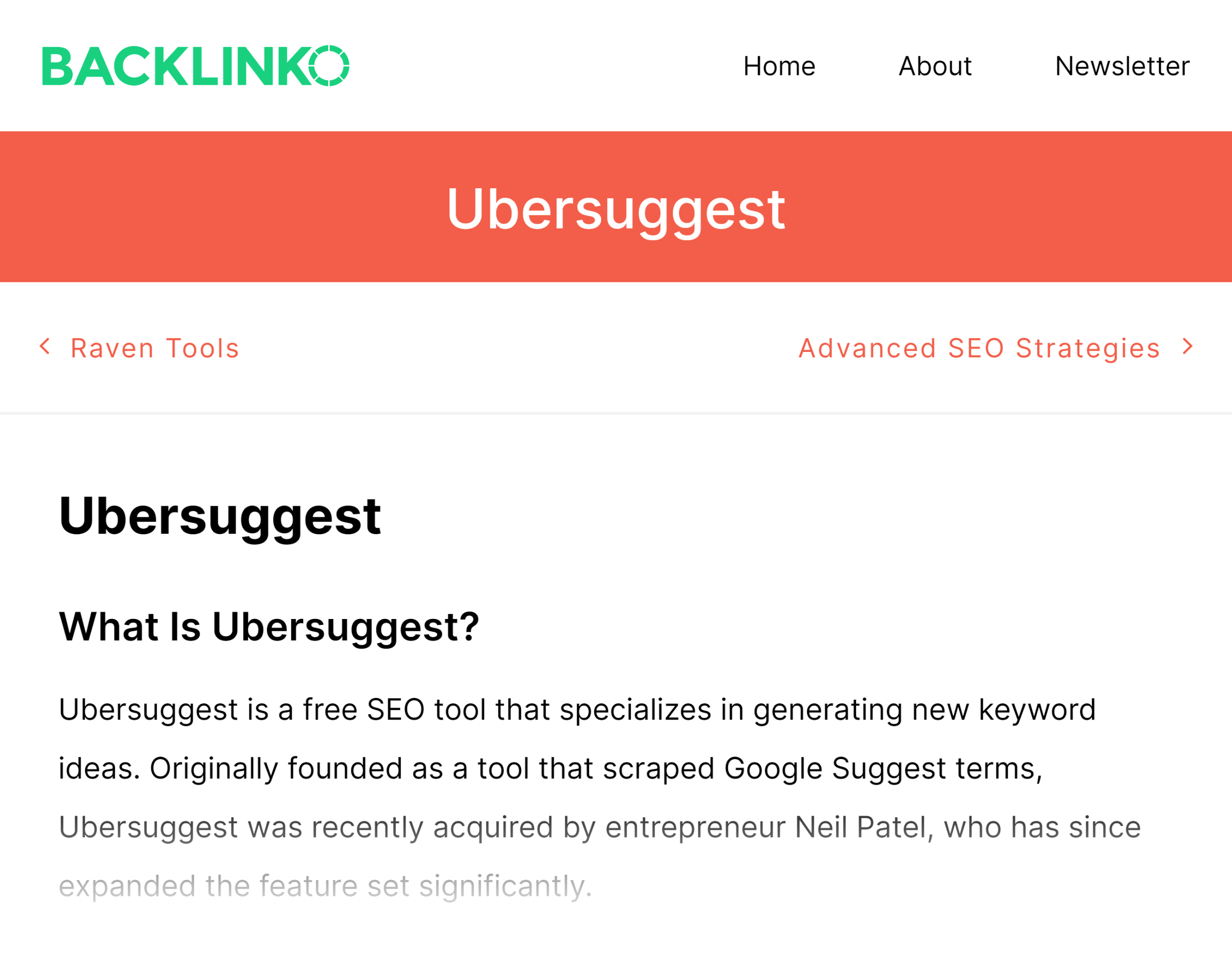 Backlinko – SEO hub – Ubersuggest