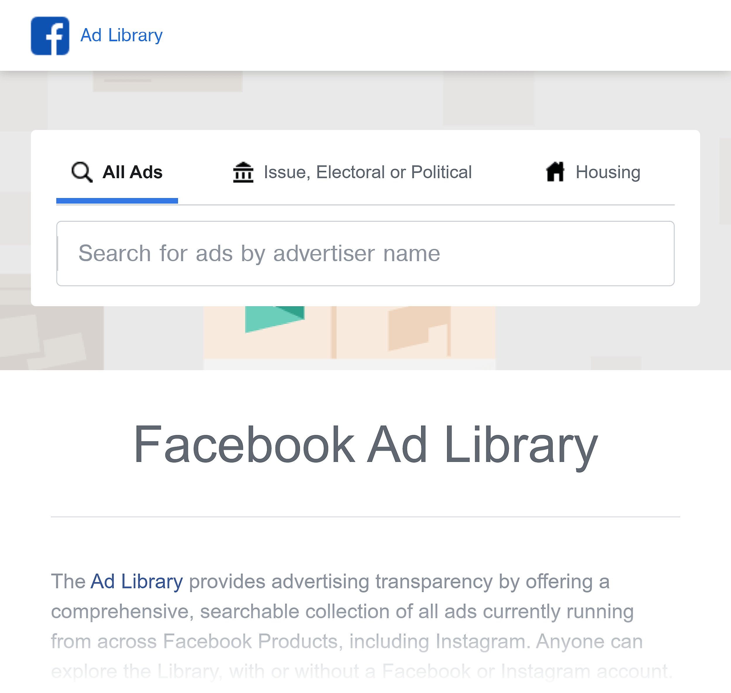 Facebook ad library