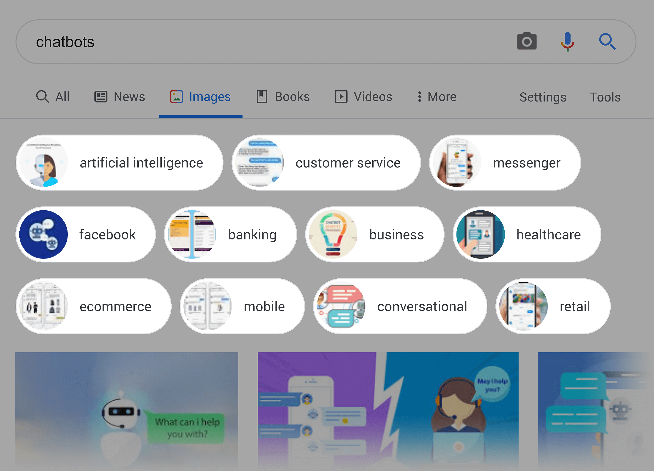 Google images – Chatbots tags