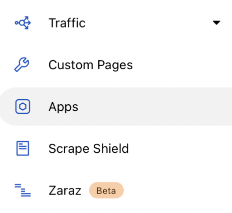 "Apps" in a sidebar 