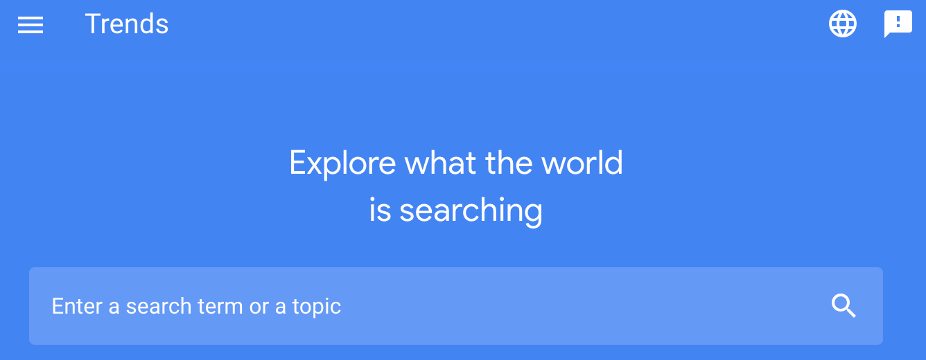 Google Trends tool 