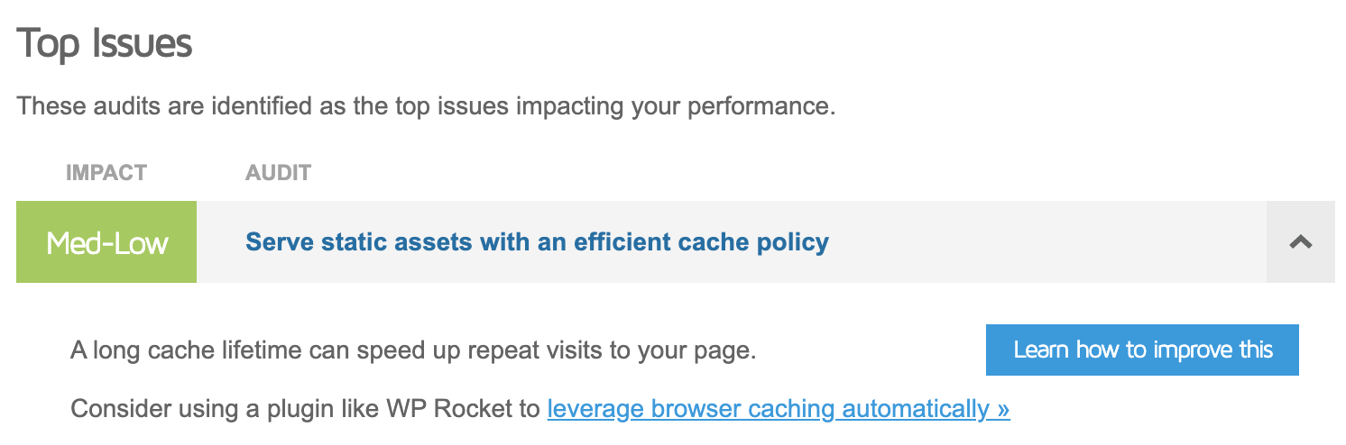 Top issue and recommendation to solve said issue