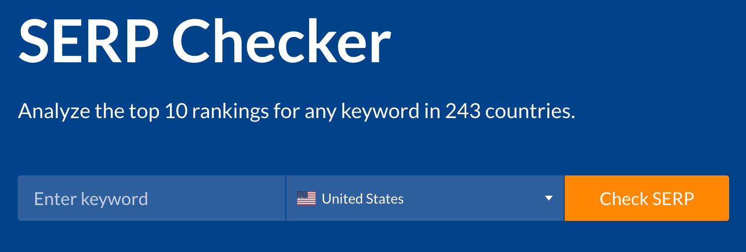 Ahrefs' free SERP checker