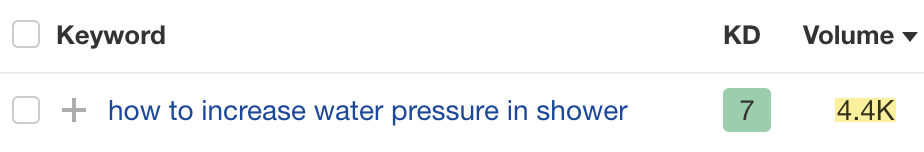 Thousands of people search for "how to increase water pressure in shower" every month
