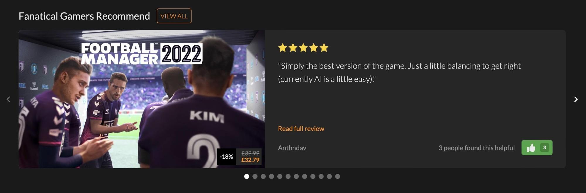 Reviews on a category page