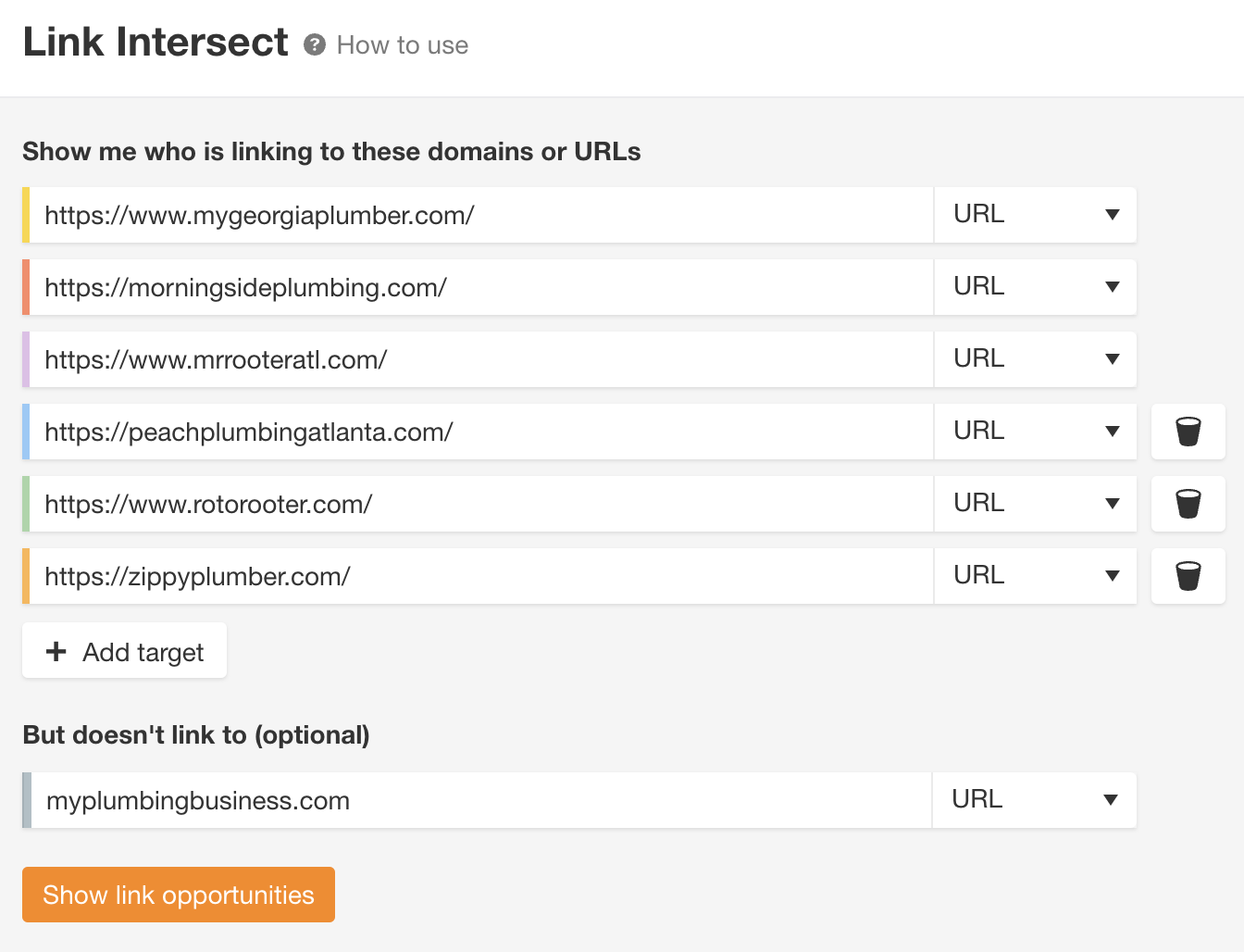 Link Intersect tool