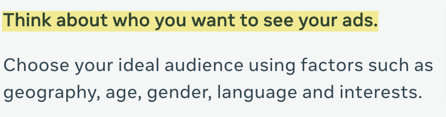 Facebook's advice about ads