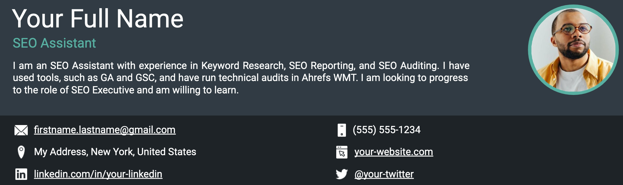 Resume for an SEO Specialist |