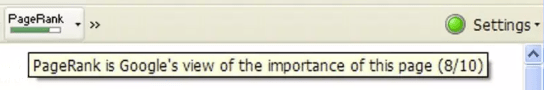 PageRank 8/10 in Google's old toolbar