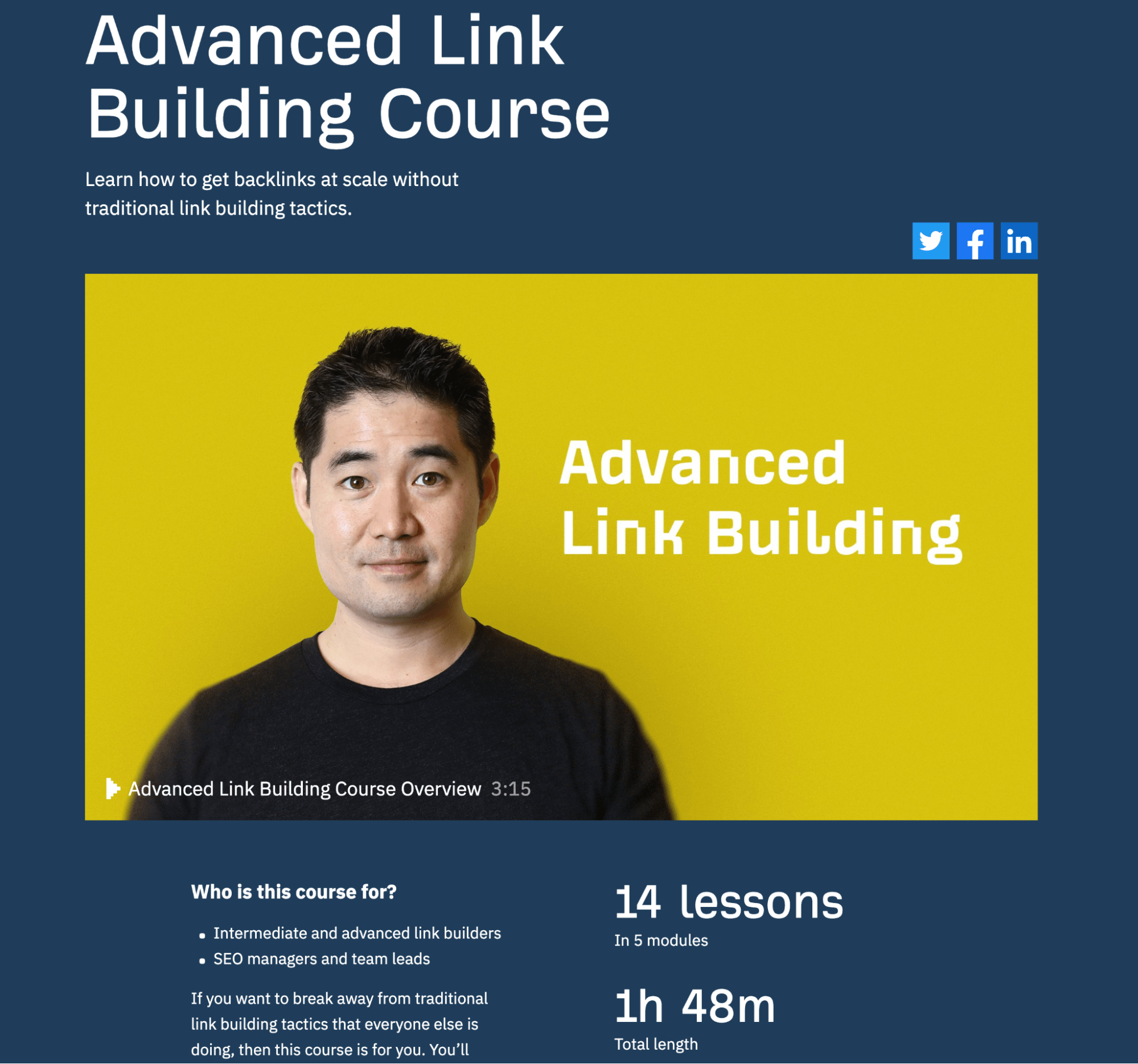 Ahrefs Academy's link building course