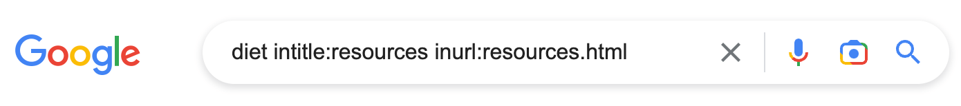 Searching for resource pages in Google
