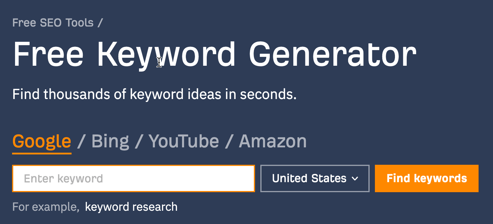 SEO for a New Website: 8 Important Steps | Ahrefs' free keyword generator