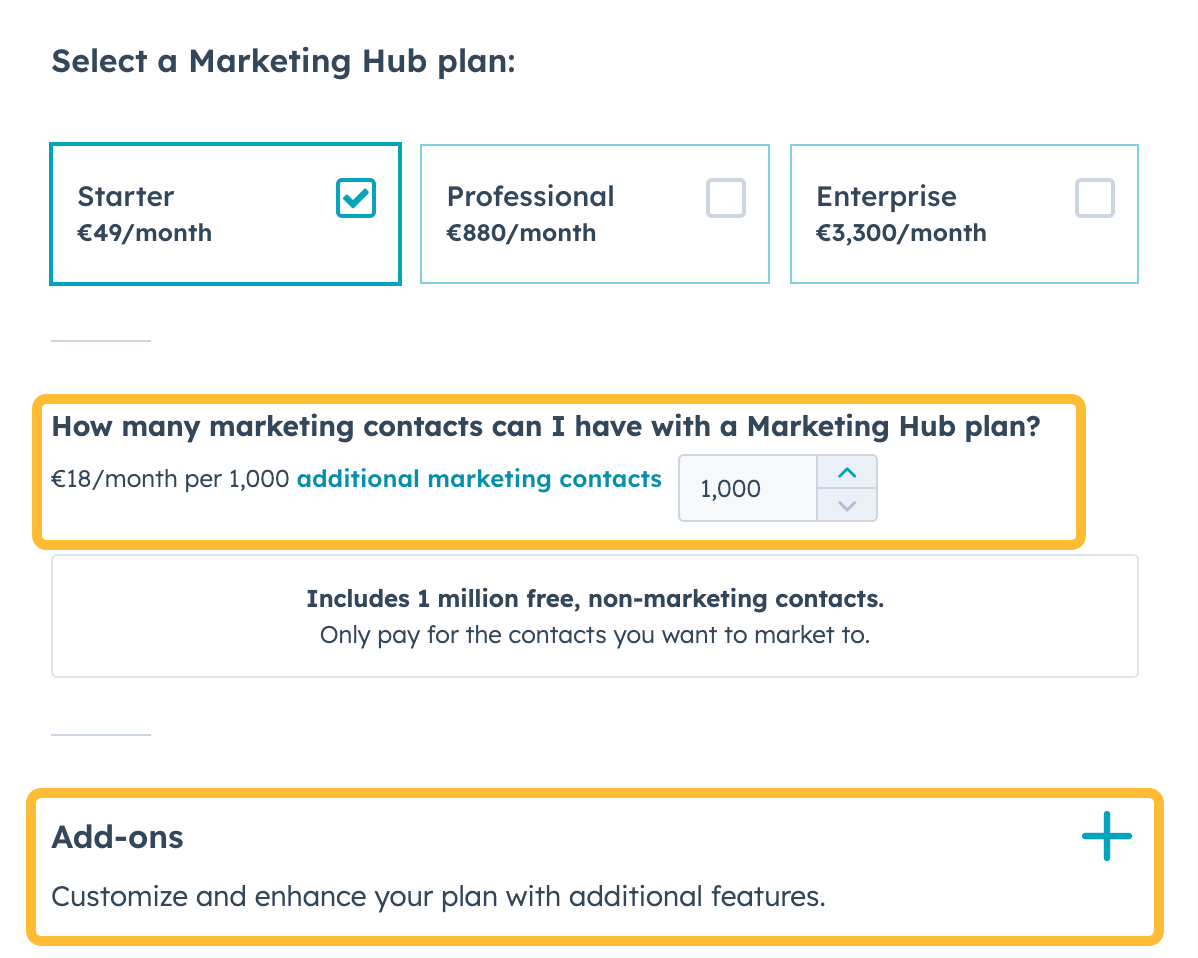 9 SaaS Marketing Strategies for Sustainable Growth | HubSpot offering upselling and add-ons