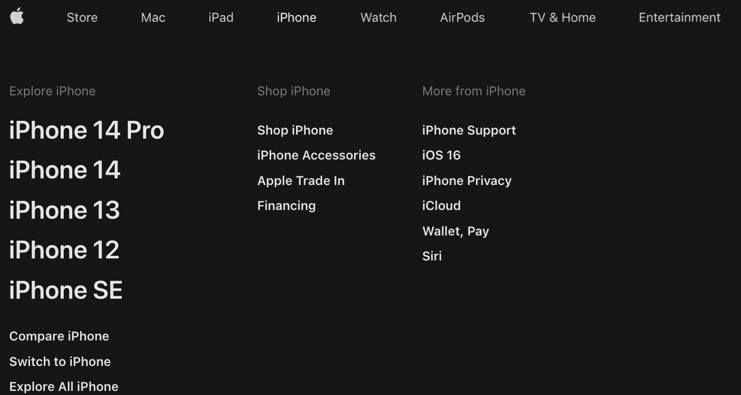 Mobile SEO: 10 Optimization Tips to Build a Mobile-Friendly Site | Apple navigation on desktop