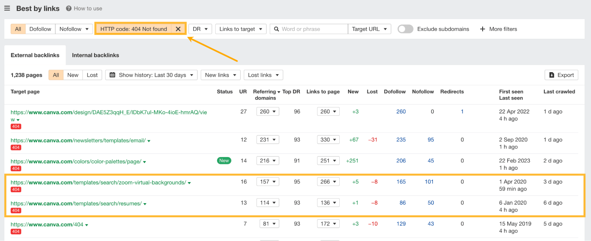 Best by links report, via Ahrefs' Site Explorer