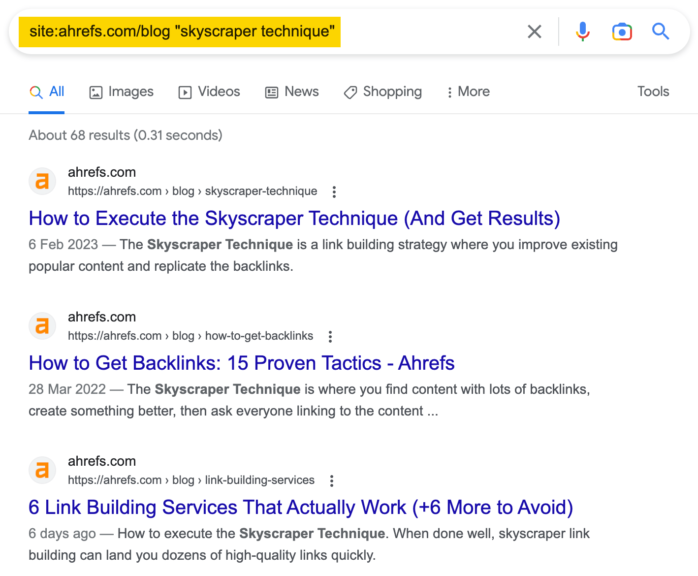 11 Easy-to-Follow Tips to Optimize Your Blog Posts for SEO | Doing a site search for the Ahrefs Blog