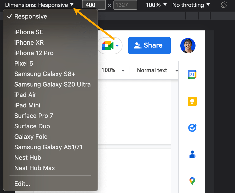 SEO for a New Website: 8 Important Steps | Checking responsiveness for different devices in Chrome Developer Tools