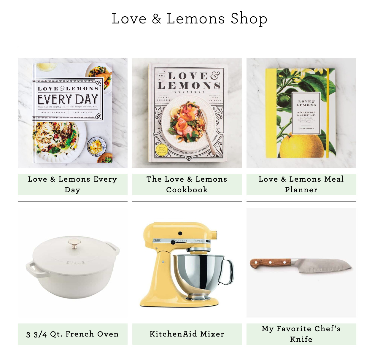 5 Types of Blogs That Make Money | Affiliate shop on Love & Lemons' blog