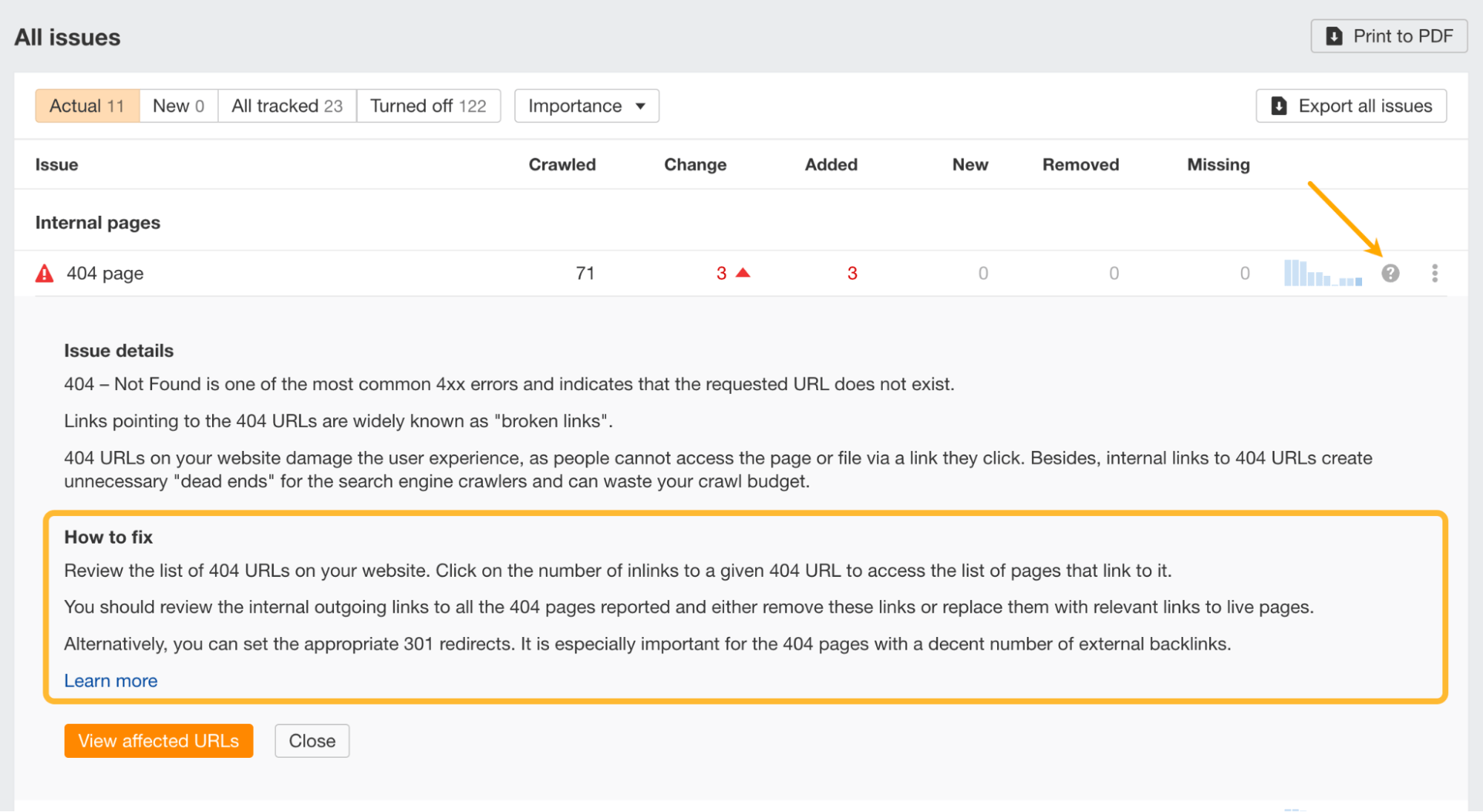 10 Things You Can Do in Ahrefs for Free | "How to fix" issue dialog, via Ahrefs Webmaster Tools