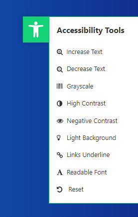 One Click Accessibility user menu