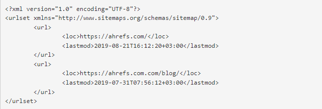 Sitemap example