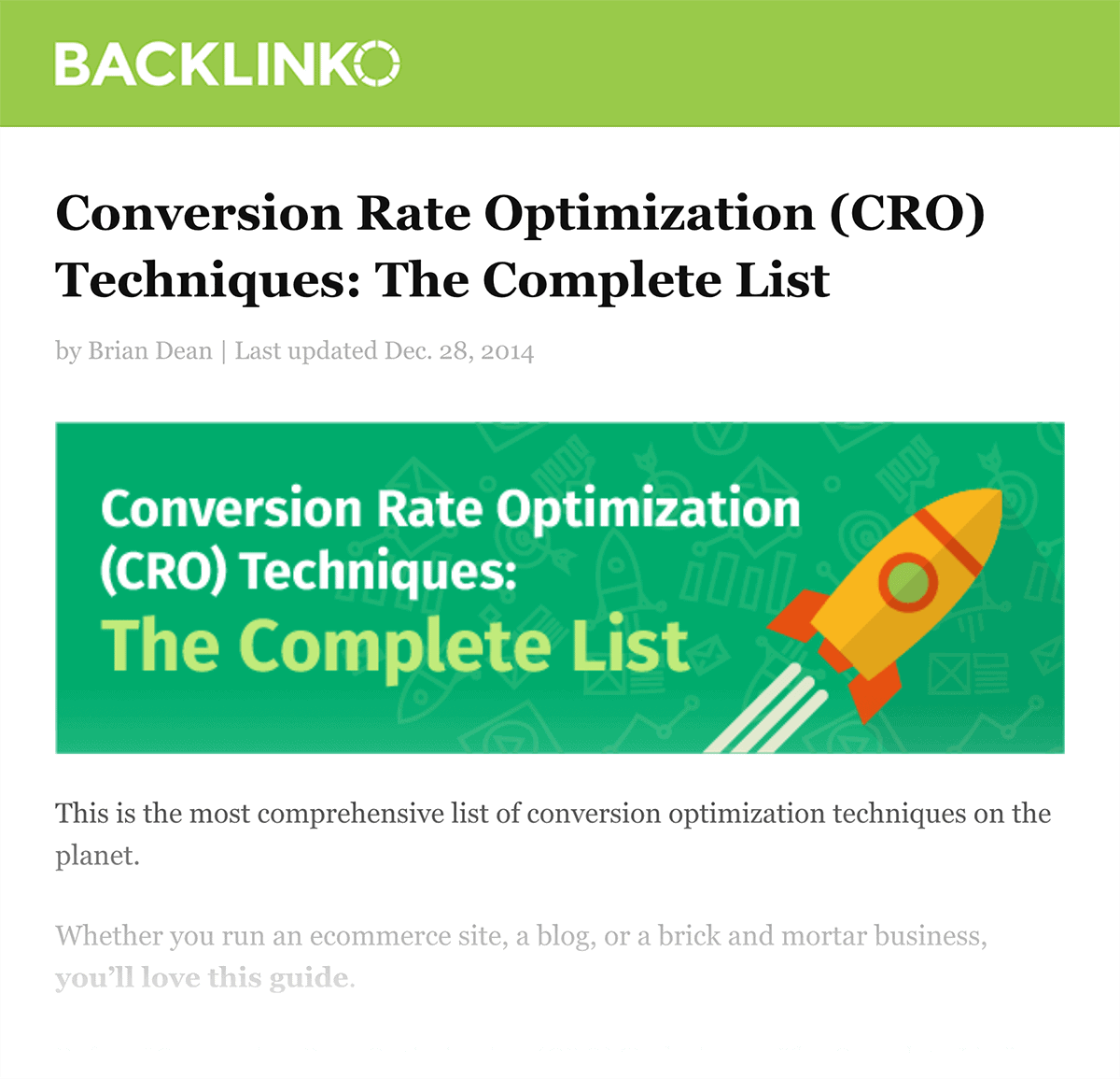 Backlinko – CRO Complete List Backlinko – CRO Complete List
