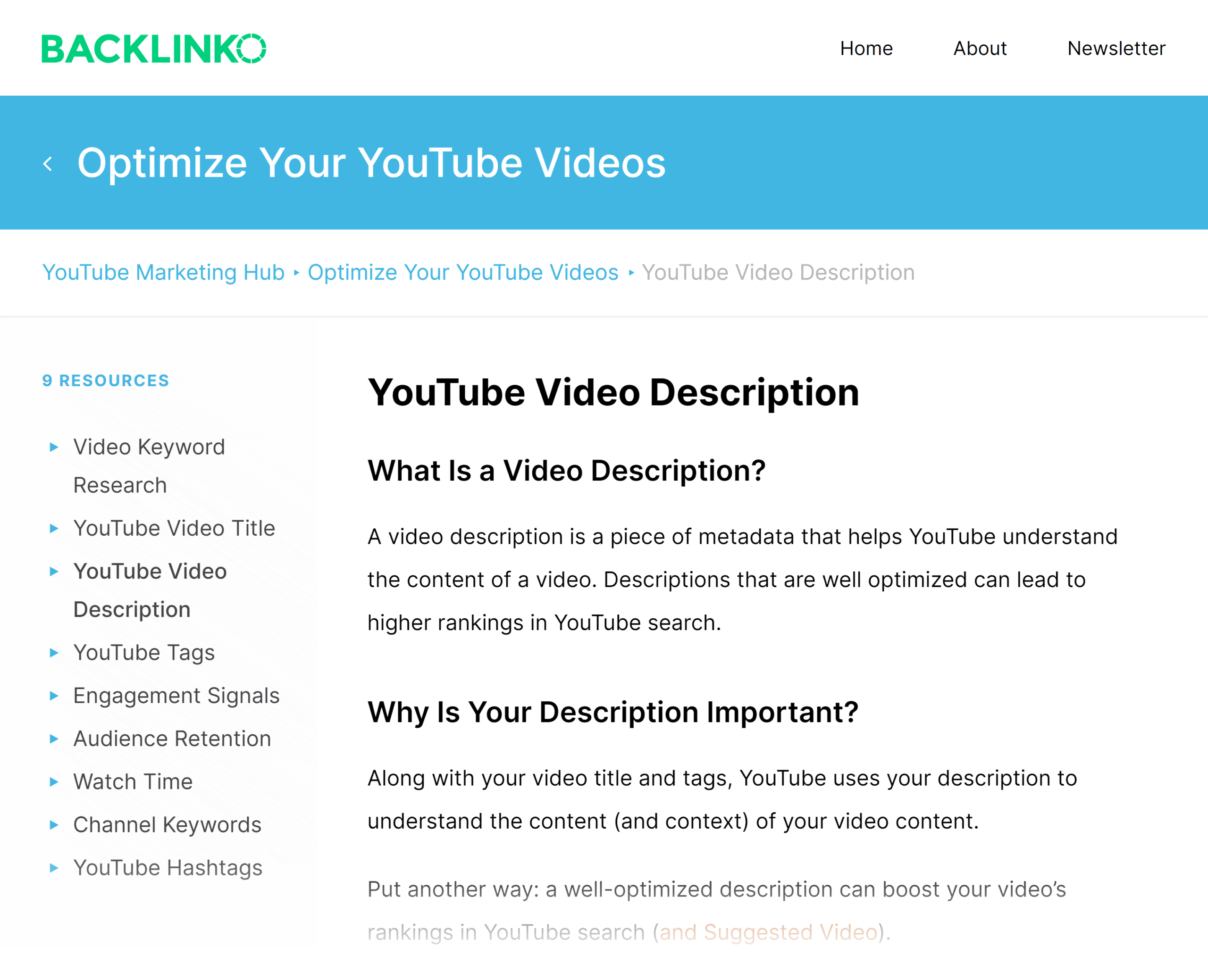 Backlinko – Hub – YouTube video description Backlinko – Hub – YouTube video description