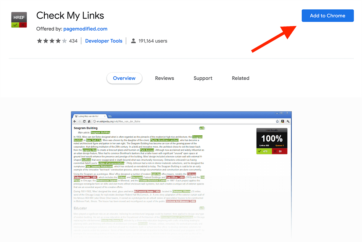 Check My Links tool Check My Links tool