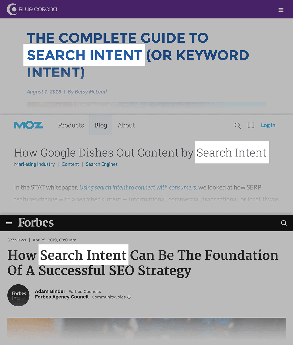 Search intent collage Search intent collage