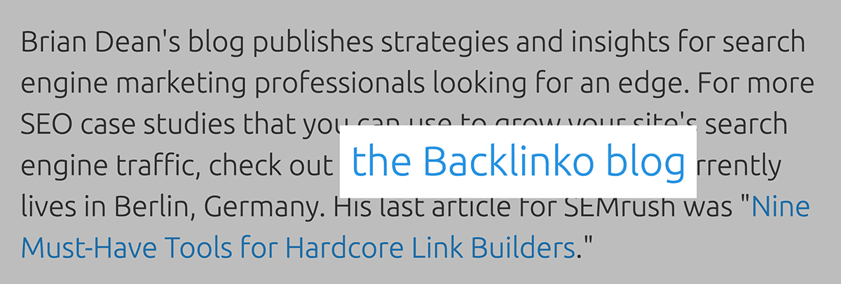 SEMrush – Backlinko link SEMrush – Backlinko link