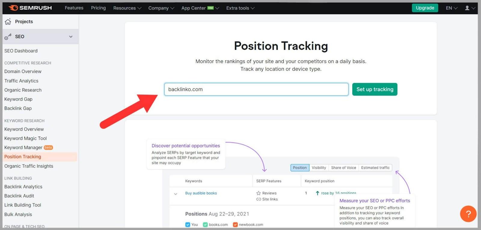 Position Tracking Tool on Semrush SEO Basics: A Comprehensive Guide for Beginners |