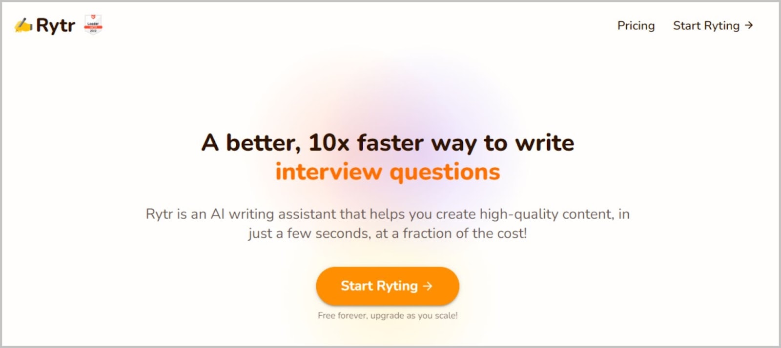 Semrush CG 12 Rytr - An AI content generator tool