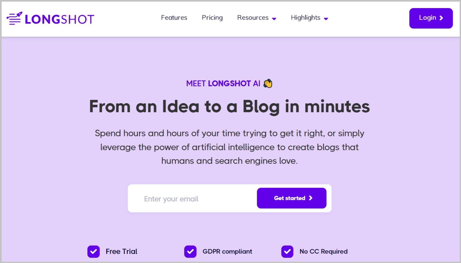 Semrush CG 30 LongShot tool - generates AI content in minutes