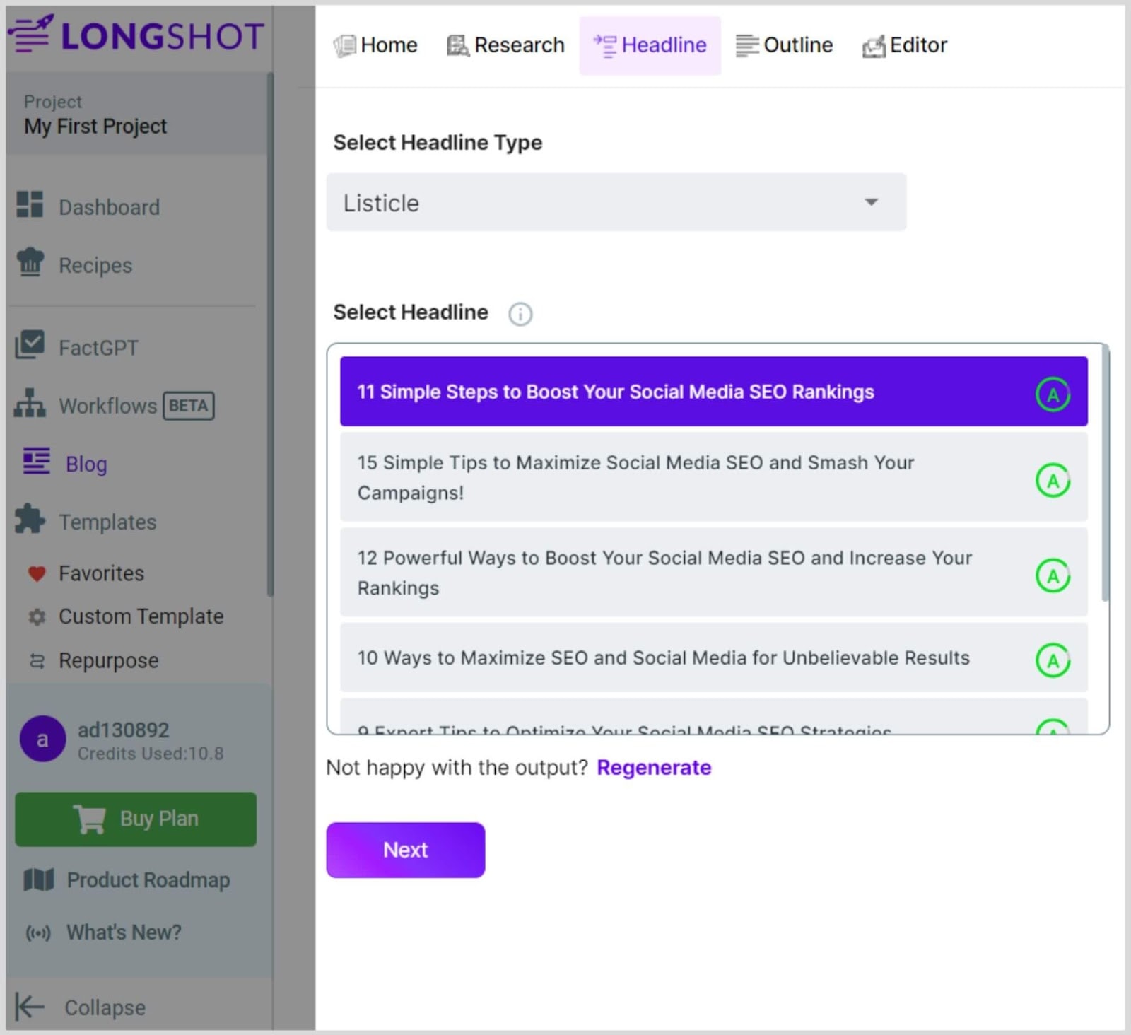 Semrush CG 32 Sample content generated by LongShot