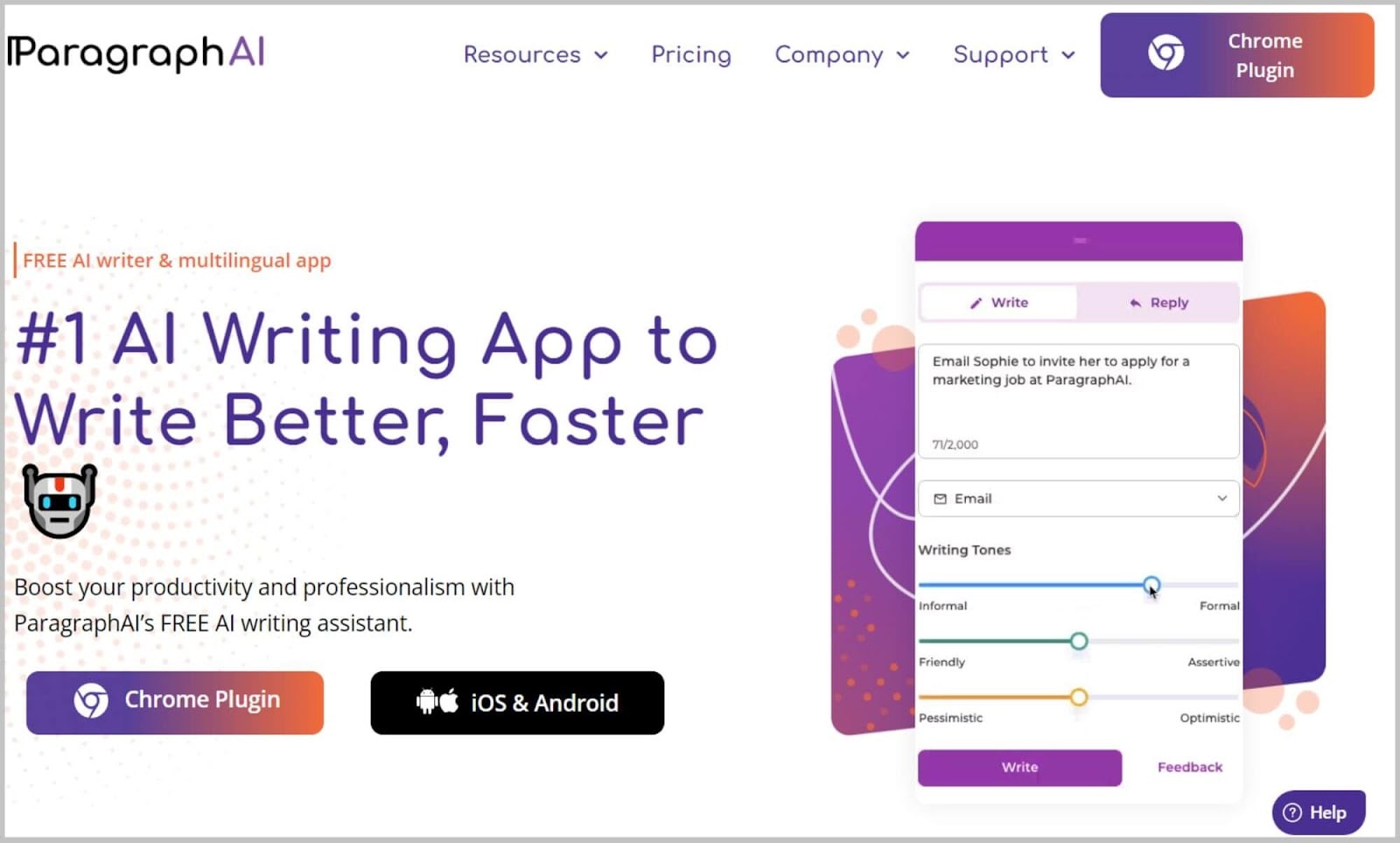 Semrush CG 40 ParagraphAI tool