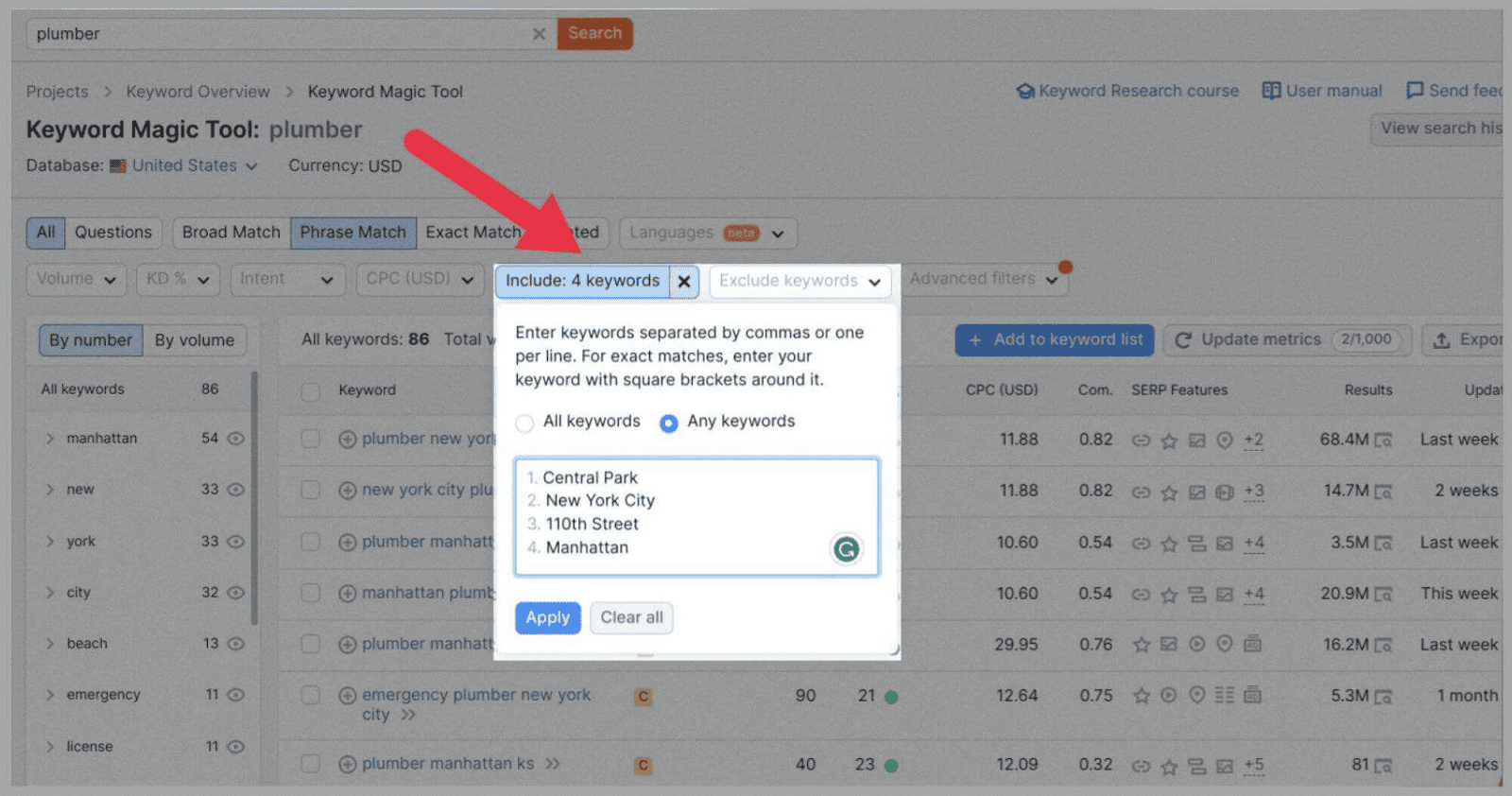 Semrush Keyword Magic Tool Use Semrush Keyword Magic Tool for local SEO relevance