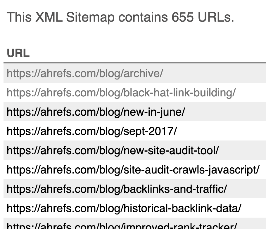 Sitemap example