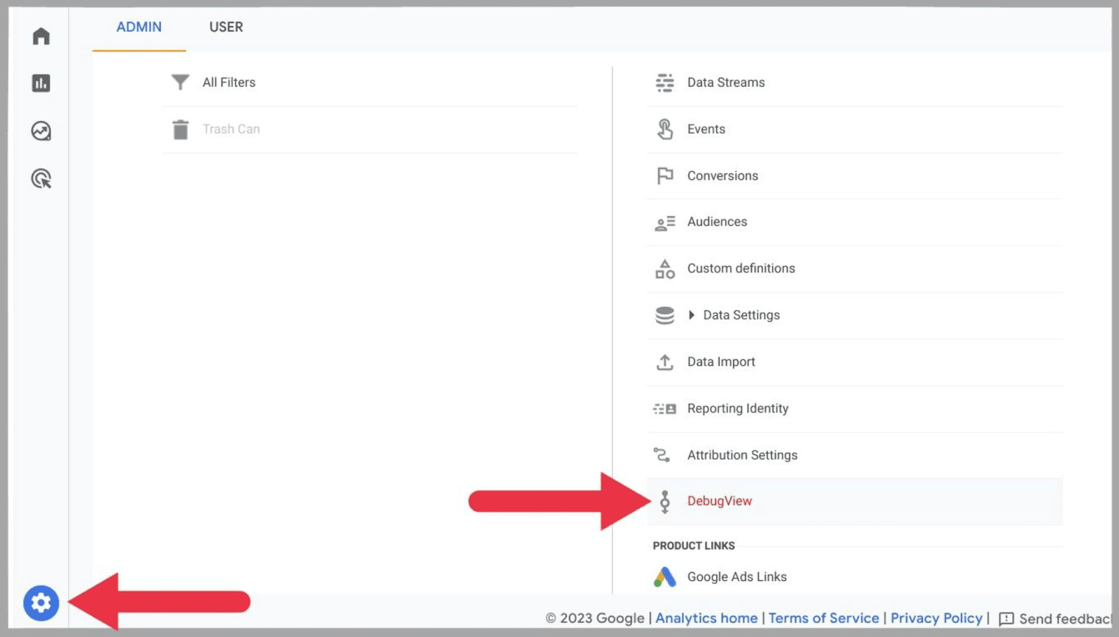 GA4 23 Enable Debug on Admin panel