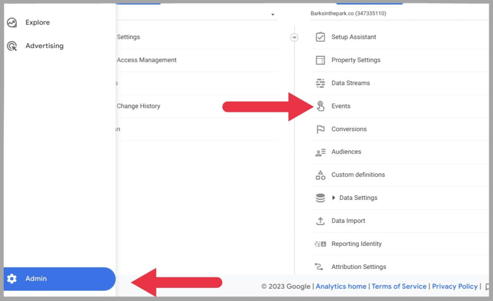 GA4 44 Conversion table accessible from Admin