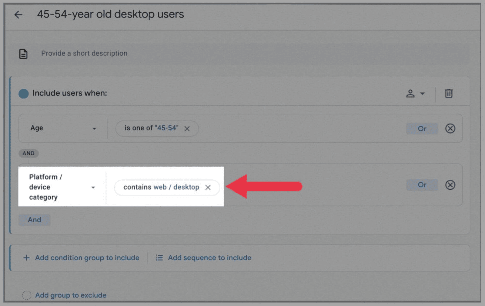 GA4 58 Using device web/desktops trait for categorization