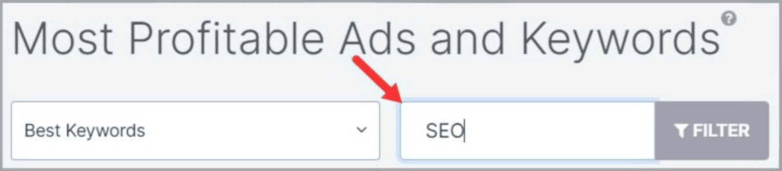 SpyFu 58 Filter Ads for specific keywords