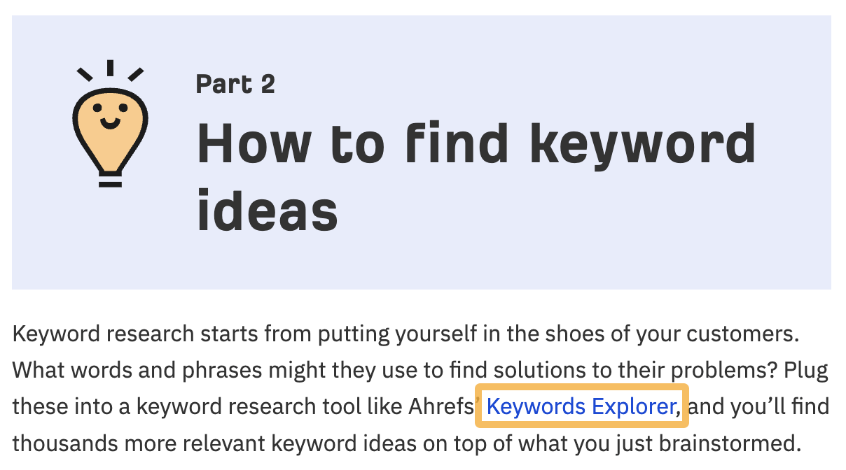 Internal Links for SEO: An Actionable Guide | Contextual link example on Ahrefs' blog