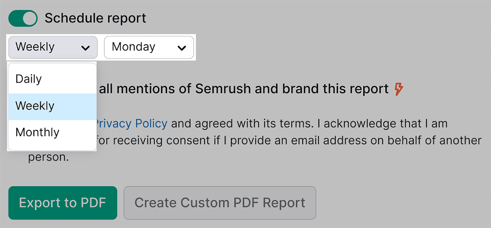 Automate report frequency Automate report frequency