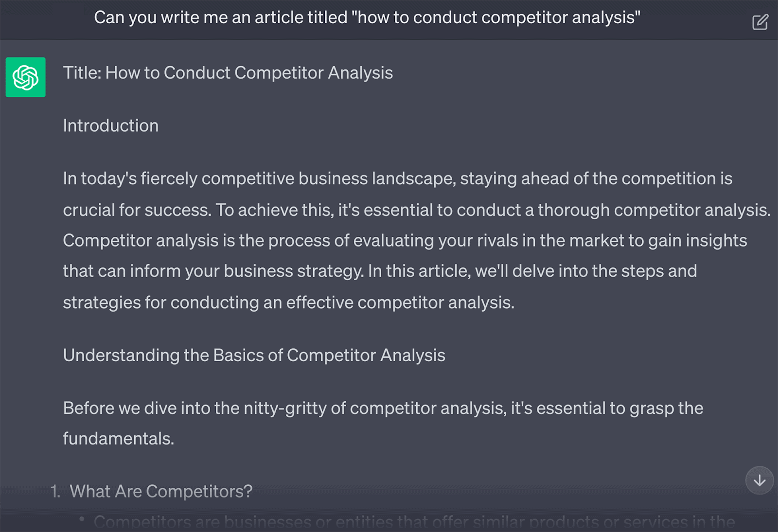 ChatGPT can write a full article when prompted ChatGPT writes a full article when prompted