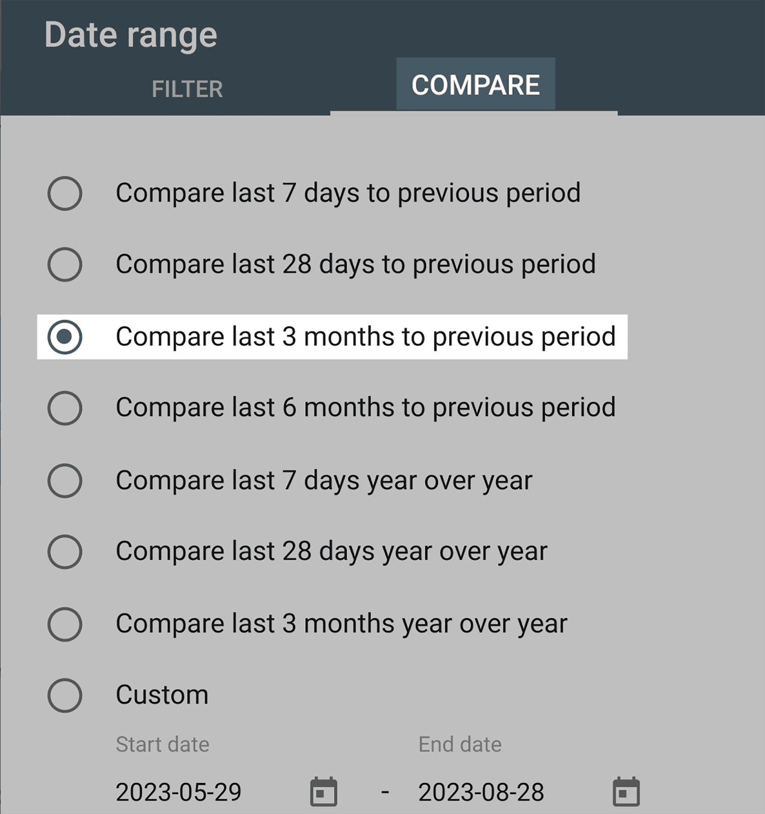 Comparing one time frame Comparing one time frame for GSC data