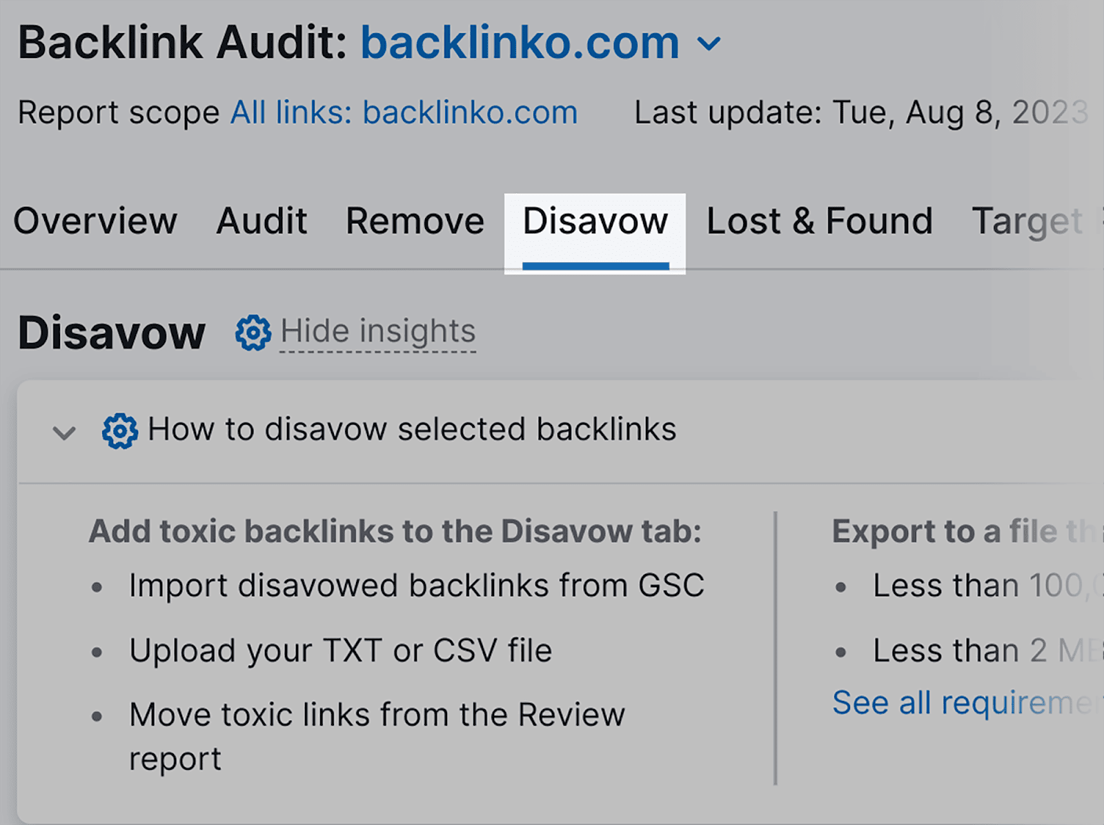 Disavow tab gives you all the disavowed links SEO Automation: 17 Tasks Streamlined for Enhanced Efficiency |