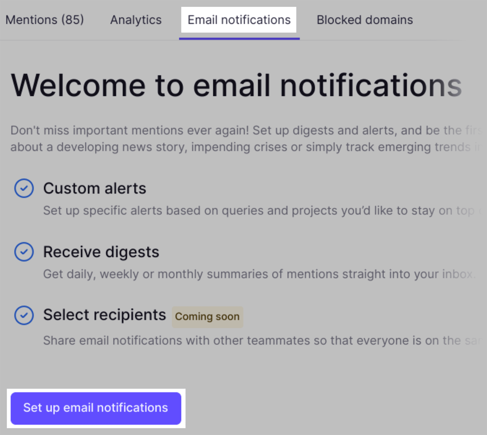 Email notifications Email notifications