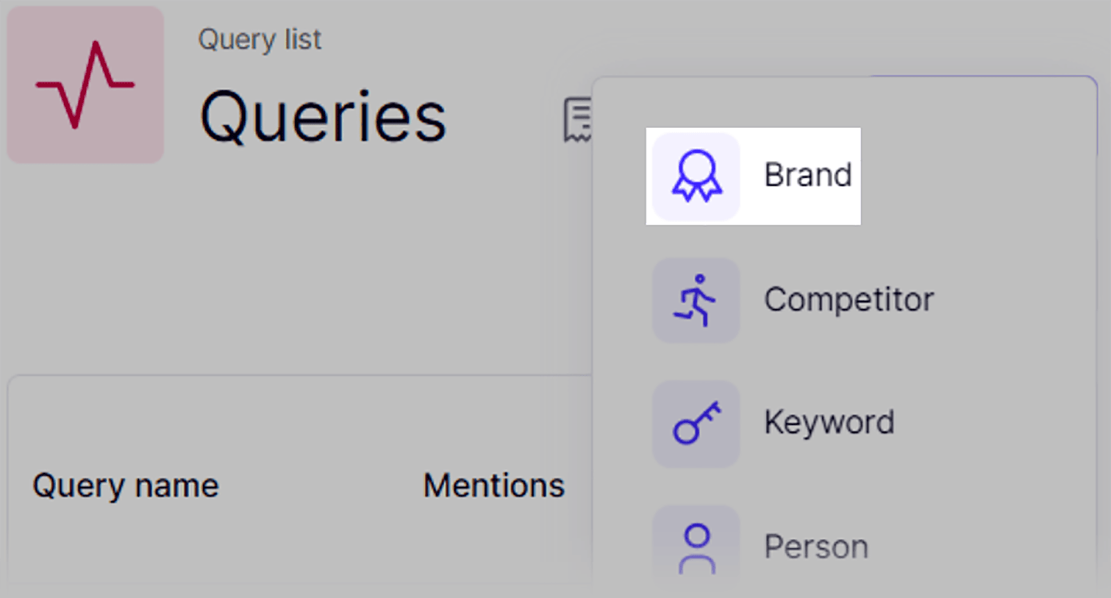 Select brand on the menu Click on brand on the menu